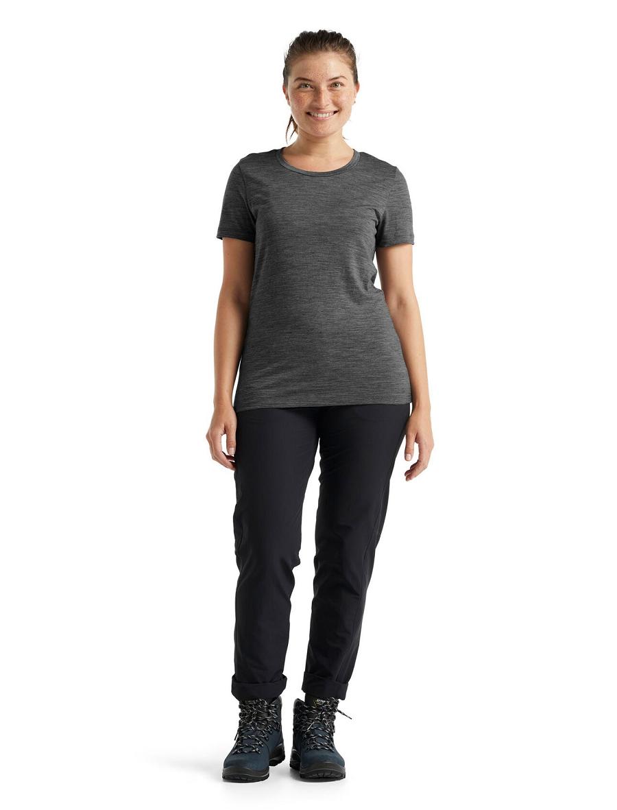 Gritstone Heather Icebreaker Merino Tech Lite II Short Sleeve Women's T Shirts | AU 1579VRWD